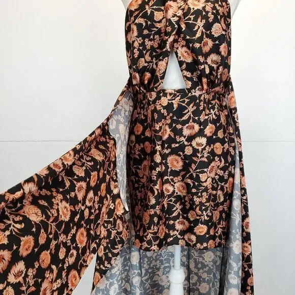 Significant Other Women's Effie Halter Dress Dark Painted Floral - Picture 11 of 14